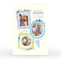 Hot Photo Birthday Card - Grandma, Flower Frames For Grandma|Photo