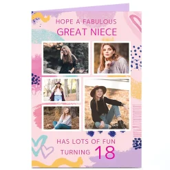 Card Factory Photo Birthday Card - Great Niece, Editable Age