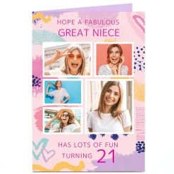 Outlet Photo Birthday Card - Has Lots Of Fun!, Editable Age & Recipient For Sister|For Niece