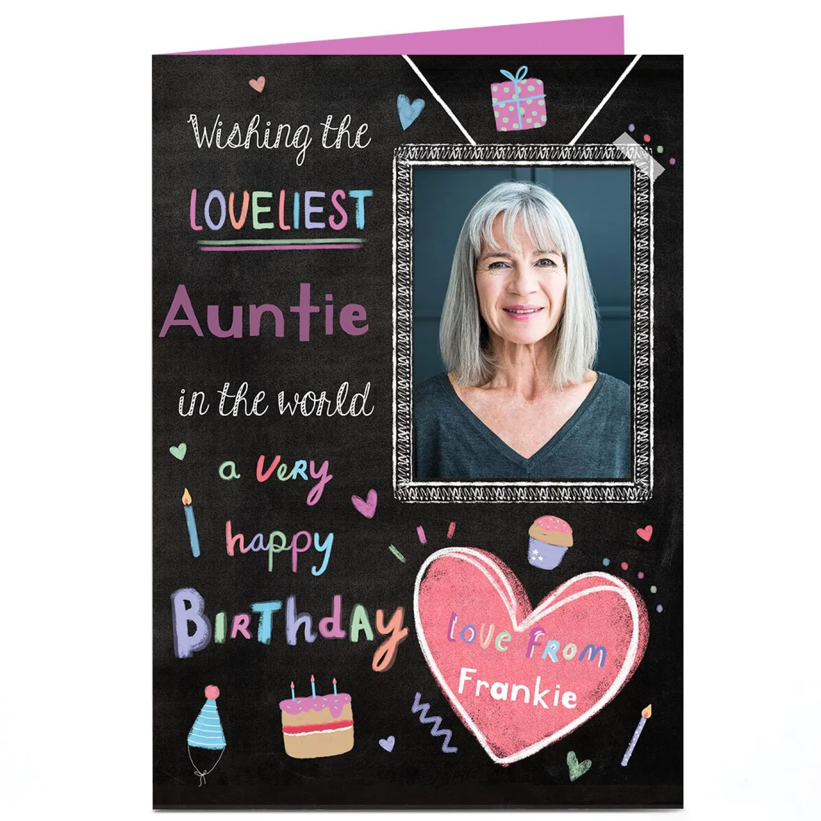 Card Factory Photo Birthday Card - Loveliest Auntie In The World