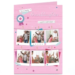 Kids Card Factory Photo Birthday Card - Pink Polaroids, Granddaughter