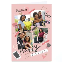 Discount Photo Birthday Card - Pink, Daughter Kids For Kids|Daughter