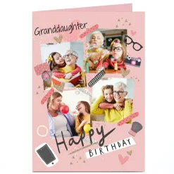 Outlet Photo Birthday Card - Pink, Granddaughter Kids For Granddaughter|Granddaughter