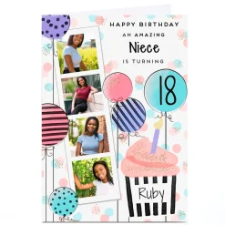 Card Factory Photo Birthday Card - Polaroid Strip Niece, Any Age