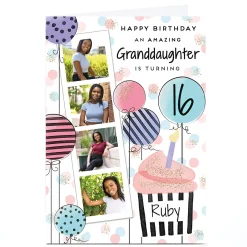 Best Photo Birthday Card - Polaroid Strip, Editable Age & Recipient Kids For Niece|For Granddaughter