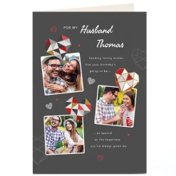 Best Photo Birthday Card - Sending Loving Wishes, Any Name For Husband|Birthday
