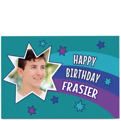 New Photo Birthday Card - Shooting Star, Any Name Kids For Son|For Nephew