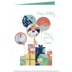 Outlet Photo Birthday Card - Son Presents and Photo Balloons, Any Name Kids For Son|Son