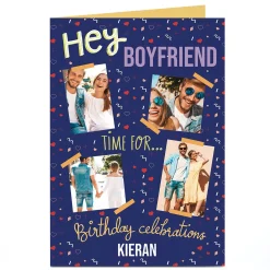 New Photo Birthday Card - Time For Celebrations BOY For Boyfriend|Photo