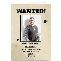Online Photo Birthday Card - Wanted Poster BOY For Uncle|For Son