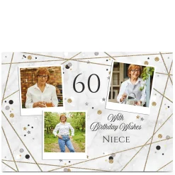 Outlet Photo Birthday Card - With Birthday Wishes, Editable Age 60Th Birthday|Special Age