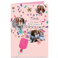 Card Factory Photo Birthday Card - Yay! Cousin