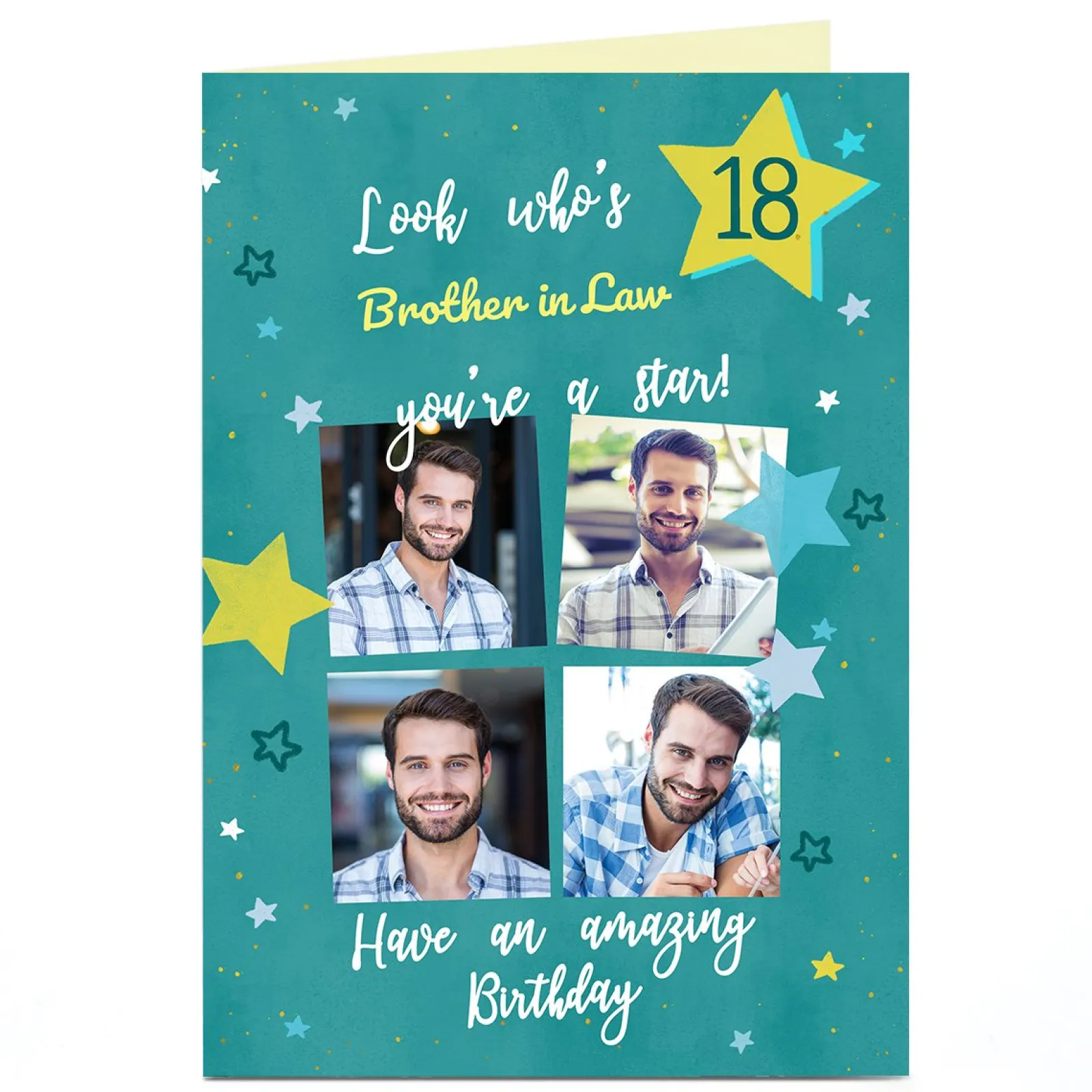 Card Factory Photo Birthday Card - You're a Star..., Editable Age