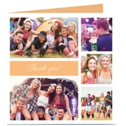 Card Factory Photo Card - 5 Photos, Peach