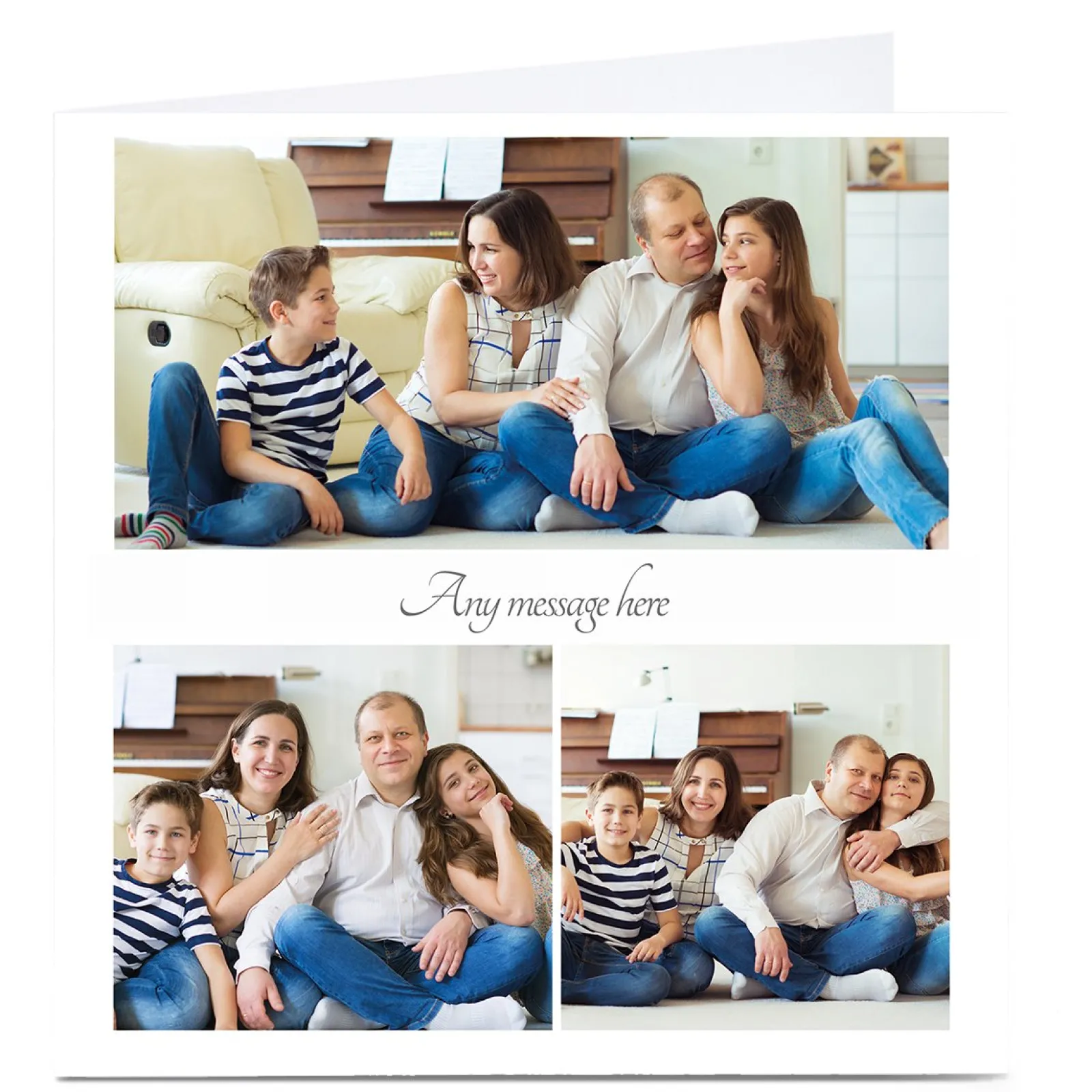 Clearance Photo Card - Any Occasion 3 Photos Kids Premium Square|Any Occasion