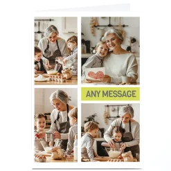 Card Factory Photo Card - Green Banner, Any Message