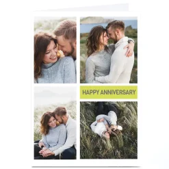 Card Factory Photo Card - Happy Anniversary, 4 Photos Any Message