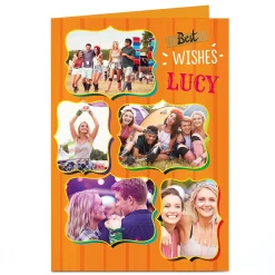 Card Factory Photo Card - Orange Best Wishes
