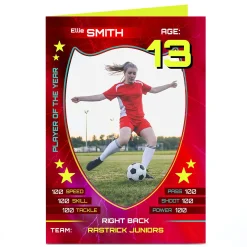 Outlet Photo Card - Red Player Of The Year, Editable Age & Player Kids For Son|For Grandson