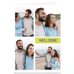 Card Factory Photo Card - Well Done, 4 Photos Any Message