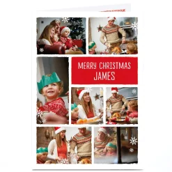 Photo Christmas Card - 7 Photos With Snowflakes Christmas|Photo