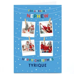 Card Factory Photo Christmas Card - 4 Polaroids, For a Special Nephew