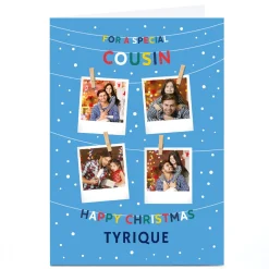 Clearance Photo Christmas Card - 4 Polaroids, Cousin Christmas|Photo