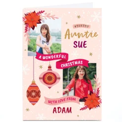 Card Factory Photo Christmas Card - Auntie With Love