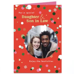 Card Factory Photo Christmas Card - Enjoy the Festivities, Daughter & Son in Law