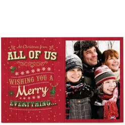 New Photo Christmas Card - From All Of Us Christmas|Photo