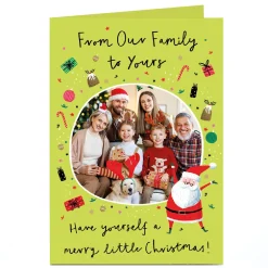 Card Factory Photo Christmas Card - From Our Family to Yours, Merry Little Christmas