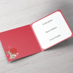 Outlet Photo Christmas Card - Hugs, Red Flowers Christmas|Photo