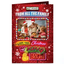 Card Factory Photo Christmas Card - Merry & Bright