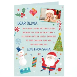 Card Factory Photo Christmas Card - Message from Santa
