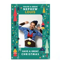 Best Photo Christmas Card - Nephew, Triangle Trees Christmas|Photo