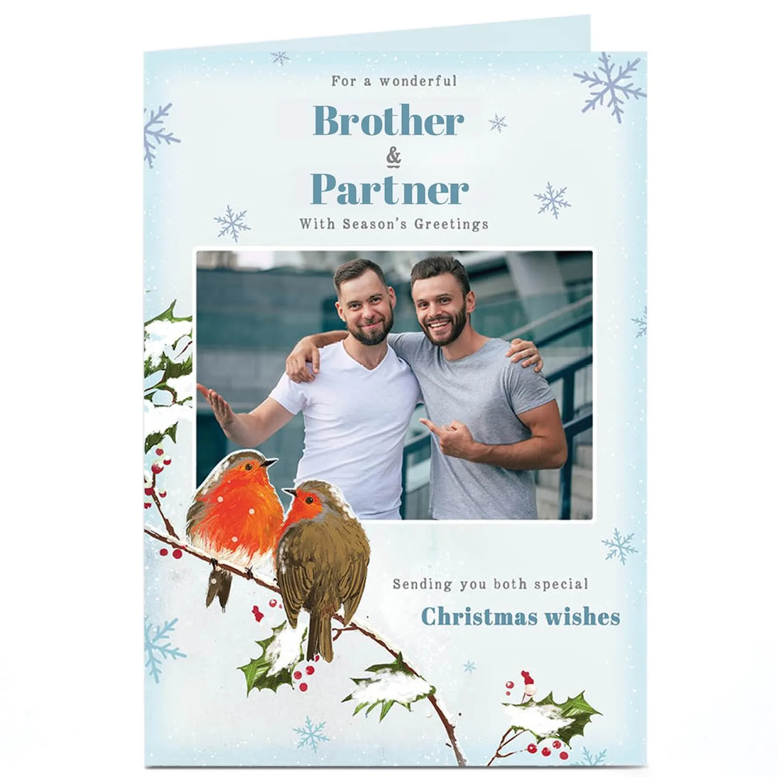 Sale Photo Christmas Card - Robin Couple, Any Names Christmas|Photo