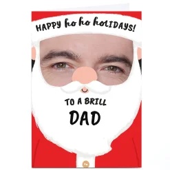Hot Photo Christmas Card - Santa Face, Dad Christmas|Photo