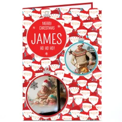 Card Factory Photo Christmas Card - Santas & Baubles