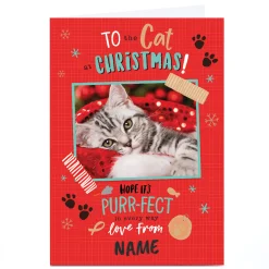 Card Factory Photo Christmas Card - To the Cat at Christmas