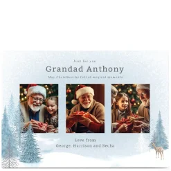Card Factory Photo Christmas Card - Winter Trees, Just For You Grandad