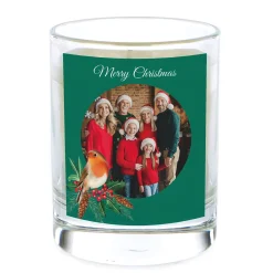 Card Factory Photo Christmas Pomegranate & Cashmere Scented Candle - Christmas Robin