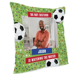 Card Factory Photo Cushion - Watching the Football Match