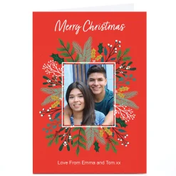 Card Factory Photo Dalia Clark Christmas Card - Holly & Mistletoe