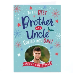 Sale Photo Dotty Black Designs Christmas Card - Best Brother & Uncle Christmas|Photo