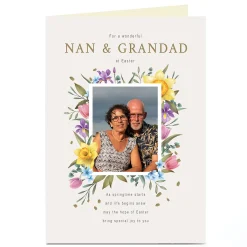 Card Factory Photo Easter Card - As Springtime Starts, Nan & Grandad