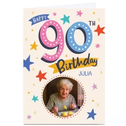 Outlet Photo Ebony Newton 90th Birthday Card - Colourful Stars, Any Name 90Th Birthday|Special Age