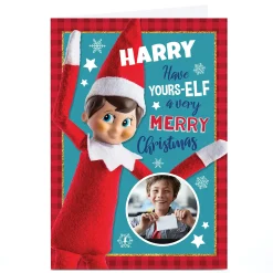 Card Factory Photo Elf on The Shelf Christmas Card