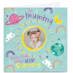 Card Factory Photo Emma Valenghi Mother's Day Card - Mummy Littlr Sunshine & Planets