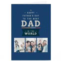 Card Factory Photo Father's Day Card - 3 Photo, Best in the World