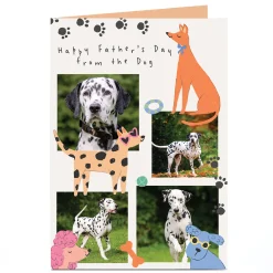 Card Factory Photo Father's Day Card - Dogs and Pawprints, From the Dog